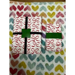 Kate Spade New York Red Bow Print Cotton Table Cloth & Napkin Set 6 Piece